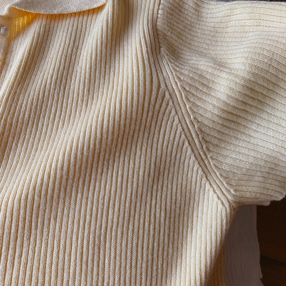 Vintage Yellow Short Sleeve Polo Top - Picture 10 of 13